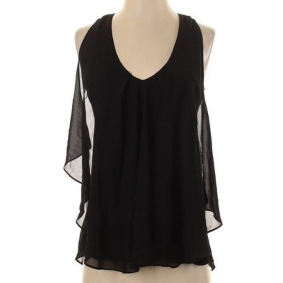 Sleeveless Flowy Blouse in Black Size Small - Picture 2 of 10